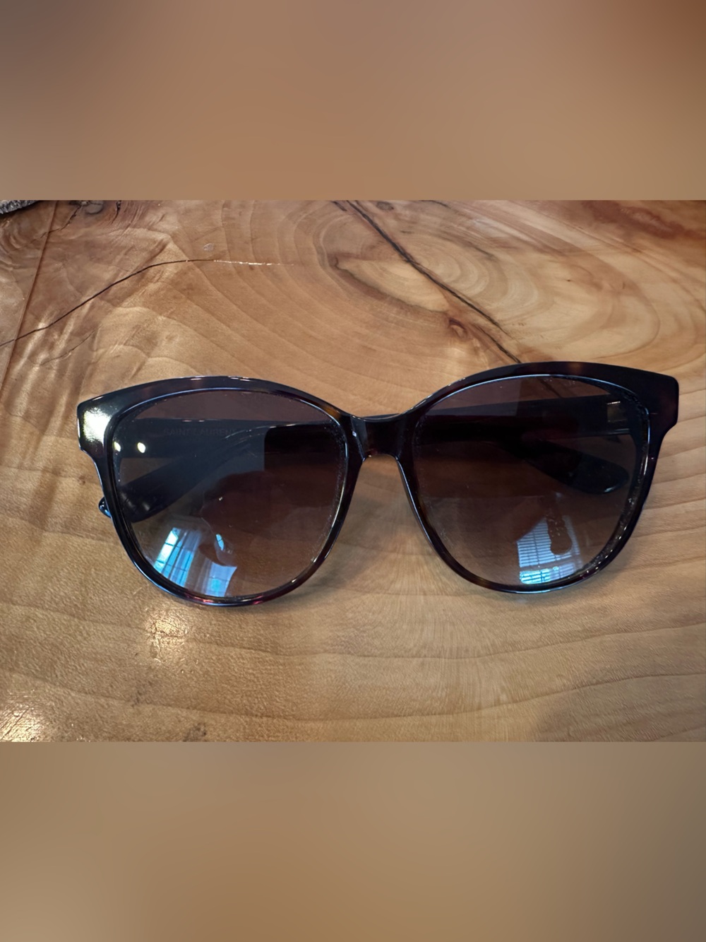 Saint Laurent Dark Brown Gradient Cat-Eye Sunglasses